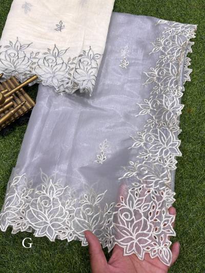 WHITE ROSE BY SAGAR IMPEX PURE ORGANZA SILK SAREE SUPPLIER IN SURAT